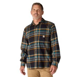 Rugged Flex? Relaxed Fit Midweight Flannel Long-Sleeve Plaid Shirt