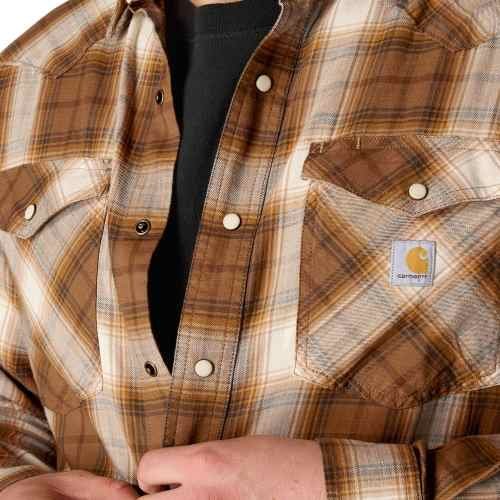 Montana Rugged Flex? Relaxed Fit Lightweight Long-Sleeve Snap-Front Plaid Shirt - Image 5