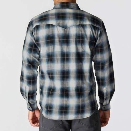 Montana Rugged Flex? Relaxed Fit Lightweight Long-Sleeve Snap-Front Plaid Shirt - Image 3